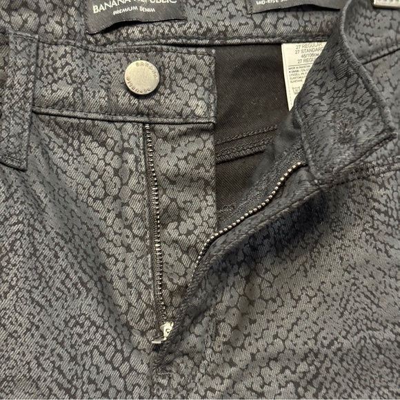 Banana Republic Snake Print Mid Rise Skinny Jeans Gray Size 27R - Picture 4 of 7